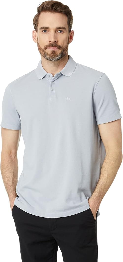 A｜X ARMANI EXCHANGE mens Regular Fit Solid Colored Sun Washed Pique Polo Polo Shirt on Amazon.ae - Price Tracker