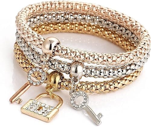 Beautiful Charm Women's Bracelet Jewelry Set (Silver, Rose, Gold), One Size on Amazon.ae - Price Tracker