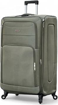 Soft Shell 32 Inch (36-40kg) Luggage, Ultra Lightweight, Expandable, 4 Smooth Wheels with Combination Locks Suitcase (Green) on Amazon - Best Deal Finder