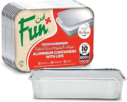 Fun Aluminium Containers with Lids 800Cc (Pack of 10) – Leakproof Food Storage Containers, Durable for Meal Prep, Lunch, Takeout & Kitchen Use - Amazon.ae Price Tracker