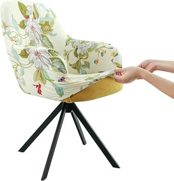 Iauddy Swivel Armchair Accent Dining Chair Cover for Office, Stretch Mid-Back Office Desk Chair Sliopcover Leisure Arm Chair Protector with arms for Living Room Club على Amazon.ae - متتبع الأسعار