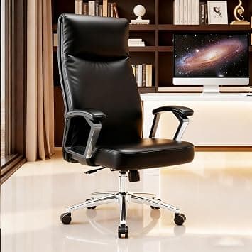 VOFFOV Heavy Duty Office Chair With Back Reclining & 3 Positions Locking Function, Modern Chair With Wheels, PU Leather Swivel Adjustable Executive Chair (Black) on Amazon.ae - Price Tracker
