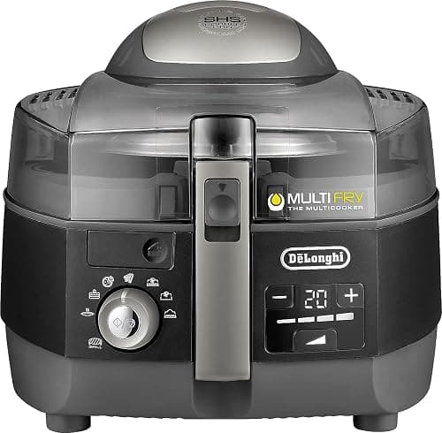 De'Longhi De'Longhi- Air Fryer, Multi Fry, Viewing Window, Adjustable Thermostat, Removable Timer, Multi Cooker Grilling, Broiling, Roast, Bake, Black & Grey, 2200 Watts, 1.5 Kg, FH1396/1.BK on Amazon - Best Deal Finder