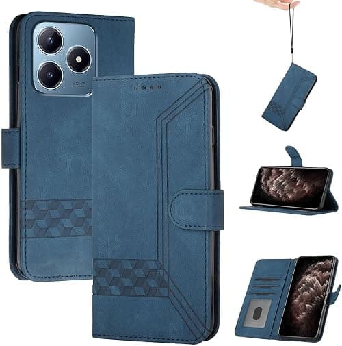 Cover Compatible with ZTE Blade V60 Smart Phone Case Wallet Card Slot Flip Stand Blue على Amazon.ae - متتبع الأسعار