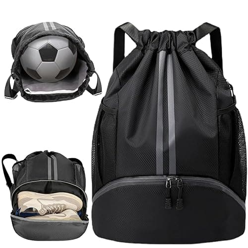 Football Boot Bag,Sports Kit Sack Swimming,PE Large Drawstring Bags with Wet and Dry Separation Bag,Waterproof Gym for Men Women School Gym Travel on Amazon.ae - Price Tracker