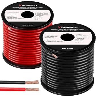 VIABRICO 10 Gauge Wire, for Automotive Power/Ground, Battery Cable, Car Audio, RV, Amp, CCA, Automotive Wire, Amp Kit, Battery Cables, Wiring Kit, (50 feet Each- Black/Red) على Amazon.ae - متتبع الأسعار