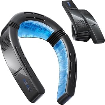 TORRAS Portable Neck Fan Rechargeable, Neck Cooler with Cooling Plate, 2026 COOLiFY Cyber Fold Bladeless Personal Air Conditioner & Warmer, 6000mAh AI Quiet Wearable Fan for Travel Women & Men, Black on Amazon.ae - Price Tracker