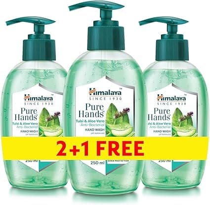Himalaya Since 1930 Himalaya Purehands Hand Wash Soap Tulsi &amp; Aloe Vera Effectively Protects Hands from Germs -3x250ml on Amazon.ae - Price Tracker