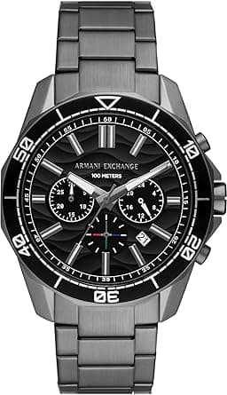 Armani Exchange Moonphase Multifunctional Watch for Men, at least 50% Recycled Stainless Steel, 44 mm Case Size on Amazon.ae - Price Tracker