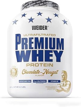 Weider Premium Whey Protein Powder, Low Carb Protein Shakes with Whey Protein Isolate, Chocolate Nougat, (1x 2.3 kg) - Best Deal Finder