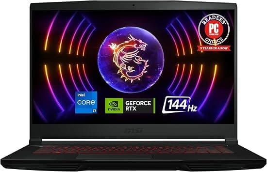 MSI Thin GF63 15.6" 144Hz Gaming Laptop: 12th Gen Intel Core i7, NVIDIA GeForce RTX 4050, 16GB DDR4, 512GB NVMe SSD, Type-C, Cooler Boost 5, Win11 Home: Black 12VE-066US on Amazon.ae - Price Tracker