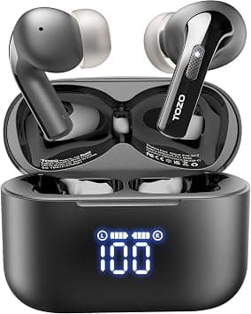 TOZO T20 Wireless Earbuds Bluetooth Headphones 48.5 Hrs Playtime with LED Digital Display, IPX8 Waterproof, Dual Mic Call Noise Cancelling 10mm Broad Range Speakers with Wireless Charging Case Black on Amazon.ae - Price Tracker