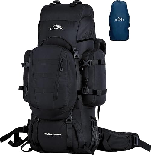 TRAWOC WILDWING 95L Internal Frame Travel Backpack with Detachable Daypack (80+15) / Camping Hiking Trekking Bag Large Rucksack for Men & Women BHK007 على Amazon.ae - متتبع الأسعار
