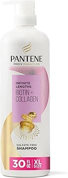 Pantene Infinite Lengths Shampoo, Sulfate Free with Biotin + Collagen, Strengthens Brittle Hair, Up to 90% Less Breakage, Safe for Color Treated Hair, Pro-V Miracles, Floral Scent, 30 Fl Oz on Amazon.ae - Price Tracker