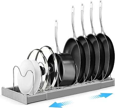Pot Lid Holder with 7 Adjustable Compartments, Stretches 32-57 cm on Amazon.ae - Price Tracker