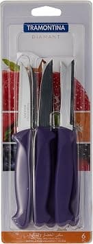 Tramontina Diamant 6 Pieces Paring Knife Set with Stainless Steel Blade and Purple Polypropylene Handle on Amazon.ae - Price Tracker