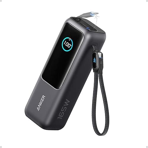 Anker Power Bank, 25,000mAh 165W Ultra-Fast Portable Charger for Dual Laptops, Fast Charging Battery Pack with Built-In and Retractable Cables, For iPhone 17/16 Series, Samsung, and More on Amazon.ae - Price Tracker