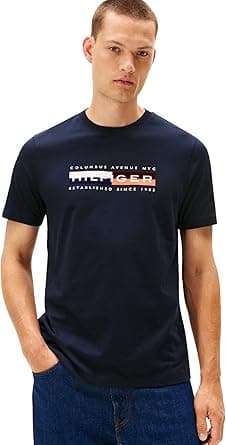 Tommy Hilfiger mens Th Colour Block Graphic Tee Mw0mw40014 S/S T-Shirt (pack of 1) on Amazon.ae - Price Tracker