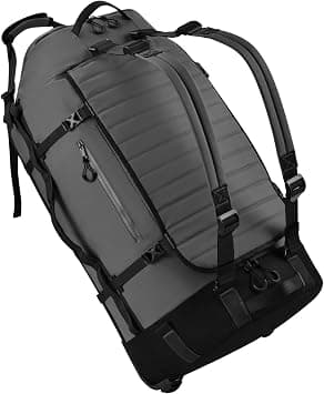 Foldable Rolling Duffle Bag with Wheels - 30" Extra Large Waterproof Travel Backpack with Shoe Compartment, Heavy Duty TSA-Approved Luggage for Men’s Camping, Sports, and Airplane Trips, Dark Gray على Amazon.ae - متتبع الأسعار