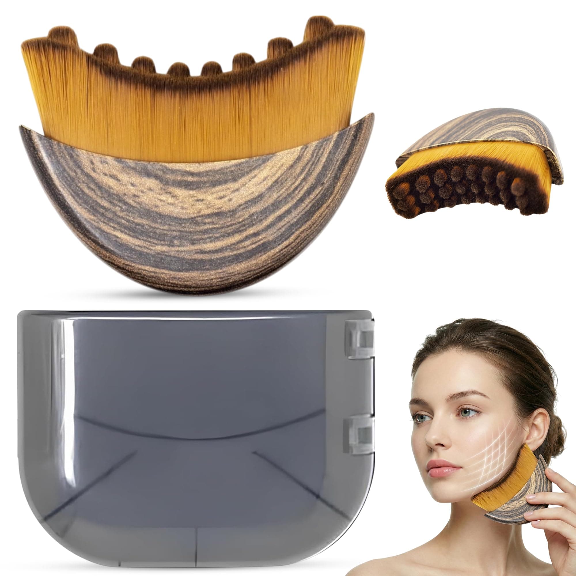 PUUR HOUSE Lymphatic Contour Face Brush-Facial Dry Brush-Lymphatic Drainage Massager,Soft Dry Brushing Beauty Tool for Jawline, Chin & Facial Sculpting Designed to Fit Precisely and Relieve Fatigue on Amazon.ae - Price Tracker