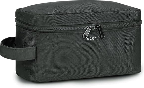 ECOHUB Toiletry Bag for Men, Travel Dopp Kit Water Resistant, Wide Open Shaving Bag, Toiletry Organizer for Toiletries Accessories, Separate Dry Wet & Toothbrush Pocket, Bathroom (Grey, Medium) on Amazon - Best Deal Finder
