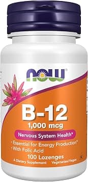 Now Vitamin B12 Supplement 1000 mcg Lozenges With Folic Acid, Pack of 100's - Amazon.ae Price Tracker