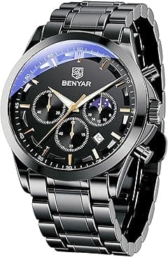BY BENYAR Mens Watch Waterproof Chronograph Date Watch for Men Quartz Movement Analog Watch Business Casual Gift for Men - Amazon.ae Price Tracker