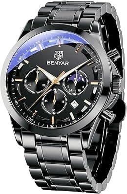 BY BENYAR Mens Watch Waterproof Chronograph Date Watch for Men Quartz Movement Analog Watch Business Casual Gift for Men - Best Deal Finder