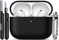 R-fun for AirPods Pro 3 Case (2025), Soft Silicone Protective Case Cover Compatible with Apple AirPods Pro 3rd Generation (USB-C Cable) for Women Men with Cleaning Kit and Keychain, Black - Amazon.ae Price Tracker