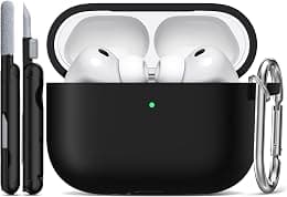 R-fun لغطاء AirPods Pro 3 (2025)، غطاء حماية ناعم من السيليكون متوافق مع Apple AirPods Pro الجيل الثالث (كابل USB-C) للرجال والنساء مع طقم تنظيف ومفتاح، أسود - دليلك لأفضل العروض