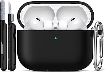 R-fun for AirPods Pro 3 Case (2025), Soft Silicone Protective Case Cover Compatible with Apple AirPods Pro 3rd Generation (USB-C Cable) for Women Men with Cleaning Kit and Keychain, Black on Amazon.ae - Price Tracker