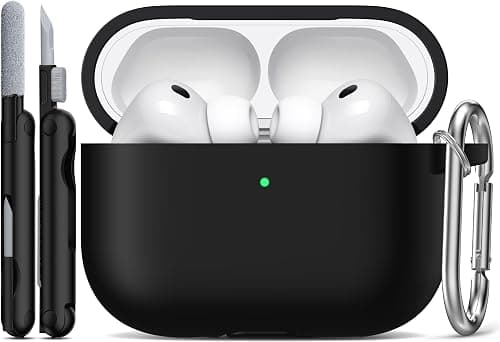 R-fun لغطاء AirPods Pro 3 (2025)، غطاء حماية ناعم من السيليكون متوافق مع Apple AirPods Pro الجيل الثالث (كابل USB-C) للرجال والنساء مع طقم تنظيف ومفتاح، أسود على أمازون - دليلك لأفضل العروض