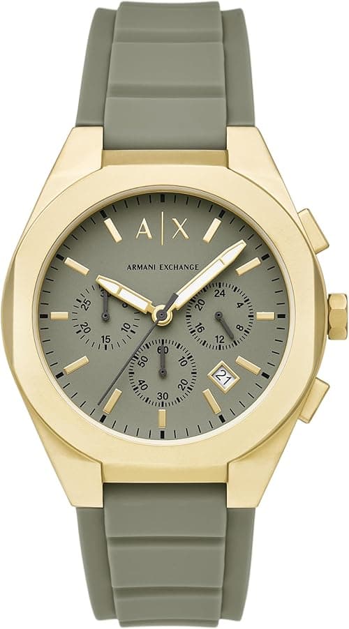 Armani Exchange A|X Men's Sync Chronograph Green Silicone Watch (Model: AX4197) on Amazon.ae - Price Tracker