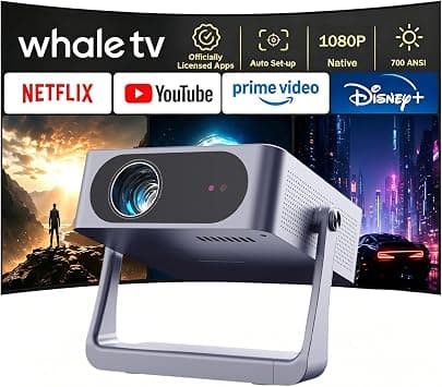 Smart Projector【Compatible with Netflix/Disney/Live TV】700ANSI AI Auto Focus/Keystone Movie Projectors, Native 1080P Full HD Projector,WiFi6 Two-Way BT5.3 for Home Theater/Ceiling/Bedroom/Outdoor on Amazon.ae - Price Tracker