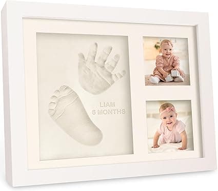 Baby Hand and Footprint Kit - Quick Dry Clay Baby Footprint Kit, Newborn Keepsake, Nursery Picture Frame for Boys, Girls, Personalized Gifts for Shower &amp; Registry, New Mom Gift (Alpine White) (solo) on Amazon.ae - Price Tracker