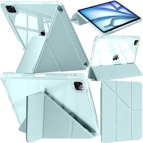 Case for iPad Air 11 Inch M4/M3/M2, iPad Air 5/4 10,9" Blue | iPad Pro 11" 4th/3rd/2nd/1st Gen Slim Y-Stand Clear Back Cover, Pencil Holder, Auto Wake Sleep على Amazon.ae - متتبع الأسعار