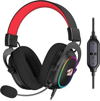 سماعة راس H510 Zeus-X سلكية قيمنق بلون الفضاء اللوني RGB - صوت محيطي 7.1 - محركات صوتية 53 ملم في وسائد الاذن من رغوة الذاكرة - سماعة راس متعددة المنصات- مزودة بمنفذ USB من ريدراغون، فوق الاذن، أسود - دليلك لأفضل العروض