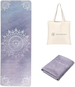 Travel Yoga Mat, Non Slip Exercise Suede Mat with Carry Bag, All-Purpose Fitness Mat with High Density Anti-Tear Surface for Women, Ideal for Pilates Workout (72'' x 26'' x 1.5mm Thick) - Best Deal Finder
