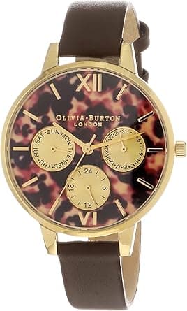 Olivia Burton Women's Watch Brown Dial Dark Brown Leather Strap - OB16CG95 on Amazon.ae - Price Tracker