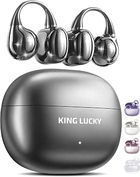 King Lucky Gen 3 Clip on Earbuds Open Ear Wireless Bluetooth 6.0 Headphones with Mic,50H Play,ENC,IPX5 Waterproof,Sports Ear Buds,Comfortable for Running Small Ears&Workout,Glasses wearers (Black) على Amazon.ae - متتبع الأسعار
