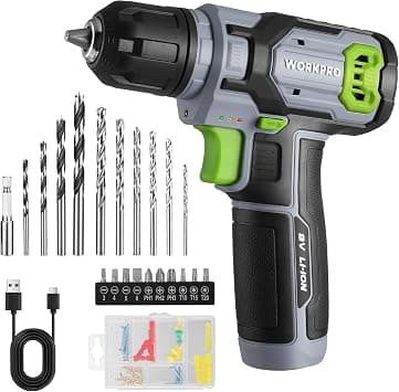 WORKPRO 8 V Cordless Drill Set with 53-Piece Accessories - متتبع أسعار Amazon.ae