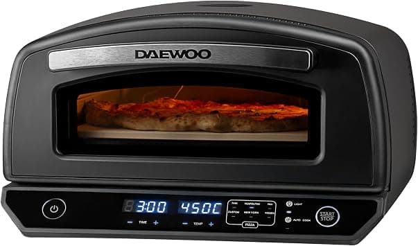 Daewoo 12" Electric Pizza Oven Indoor with Viewing Window and Interior Light, Easy Controls and Pre-Sets, Complete Pizza Making Set Included - Amazon.ae Price Tracker