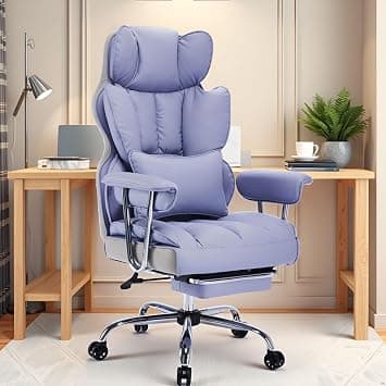 Efomao Big and Tall Office Chair 400lbs – PU Leather Executive Desk Chair with Lumbar Support & Leg Rest, Heavy-Duty Computer Chairs for Home Office, Purple - Amazon.ae Price Tracker