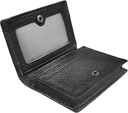 Outrip Genuine Leather Business Card Holder Name Card Case Credit Card Wallet with ID Window RFID Blocking - Best Deal Finder