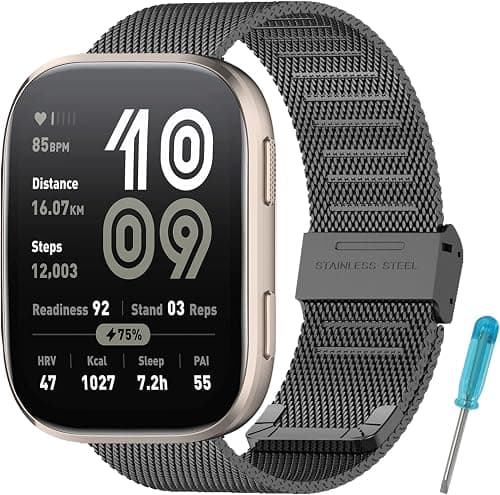 22MM Stainless Steel Strap Compatible with Amazfit Bip 6 Bracelet,Replacement Metal Strap for Amazfit Bip 6 Strap on Amazon.ae - Price Tracker