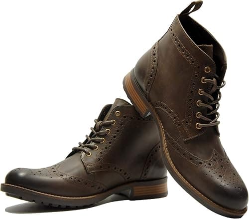 hx london Leather Brogue Boot (Lace-up) on Amazon.ae - Price Tracker