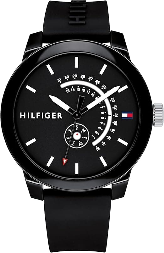 Tommy Hilfiger Men's Black Dial Black Silicone Watch - 1791483 on Amazon.ae - Price Tracker