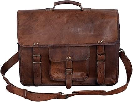 KPL 18 INCH Leather Briefcase Laptop Messenger Bag Satchel Office computer bag for men on Amazon.ae - Price Tracker
