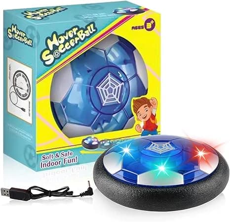 AMERTEER Hover Soccer Ball Toy With LED Lights - Rechargeable Air Power Floating Football For Kids With Soft Foam Bumper, Hover Ball Toy Indoor Outdoor Game, Sports Toy Gift For Boys &amp; Girls Ages 3-12 on Amazon.ae - Price Tracker