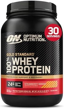 Optimum Nutrition Gold Standard 100% Whey Protein Powder, Strawberry Banana, 2 Pound - Best Deal Finder